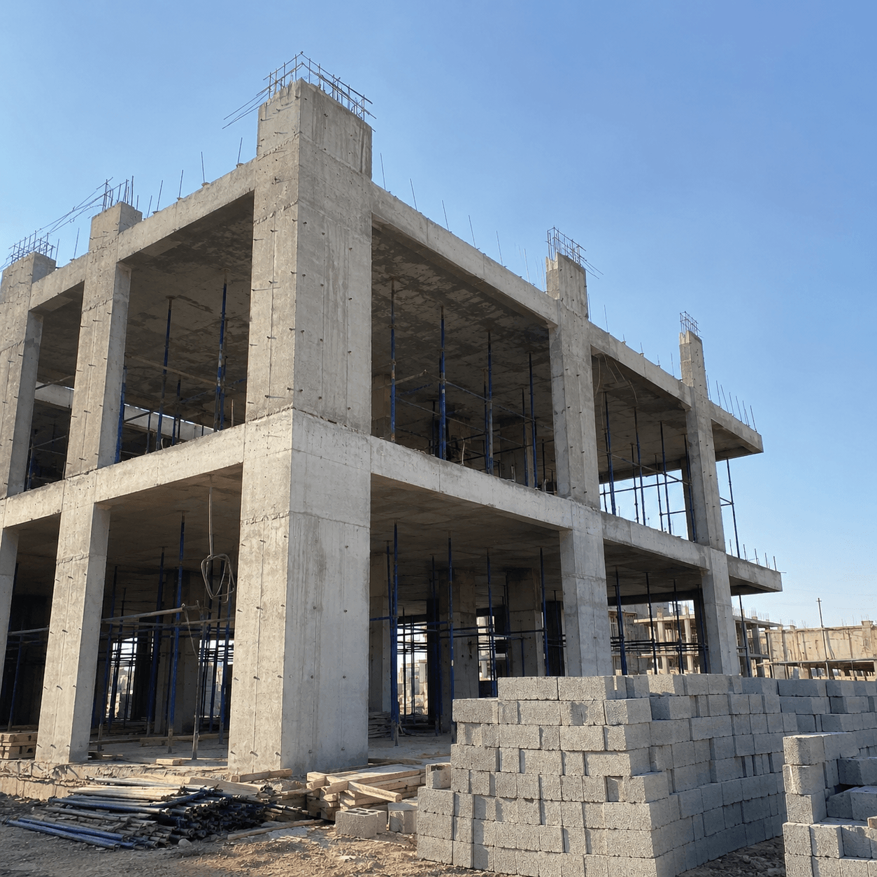 مشروع عظم وأعمال إنشائية شغالين عليه